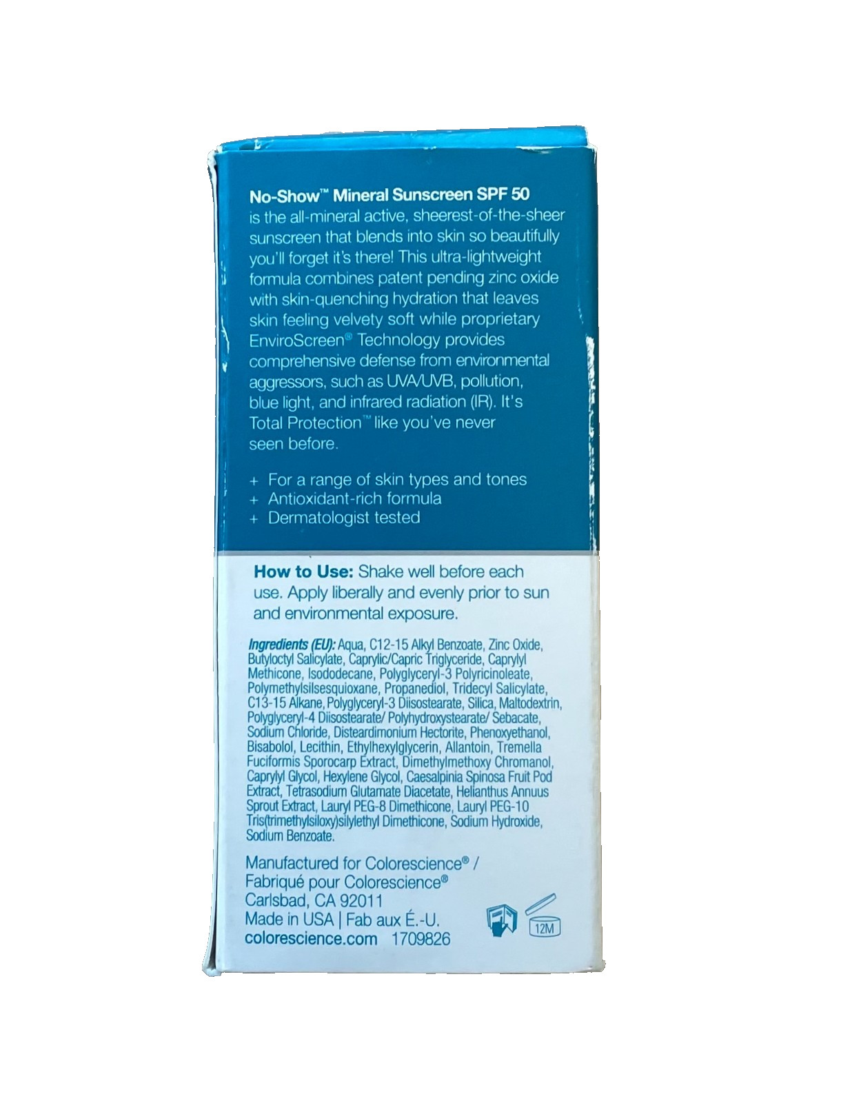 Colorescience Total Protection No Show, Sunscreen, SPF 50, 1.7 fl oz(*E687)