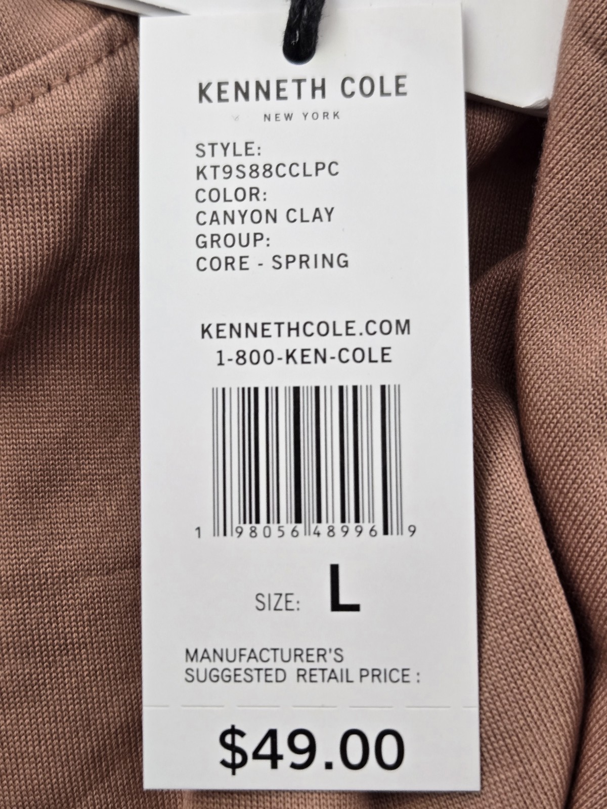 Kenneth Cole Active Tech Crew Neck Short Sleeve T-Shirt Canyon Clay Men's Size L gallery
