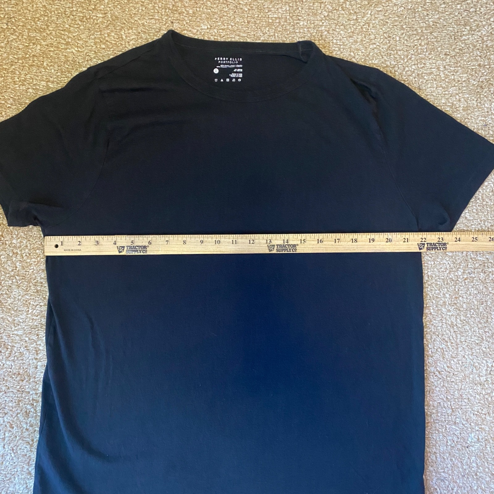 Perry Ellis Portfolio Men’s T‑Shirt Black XL Short Sleeve Crewneck Cotton Blend gallery