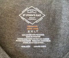 St. John’s Bay Quick Dri Easy Care Short Sleeve Crew Neck T Shirt Gray Men’s 2XL