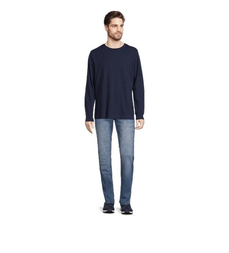 George Men's Long Sleeve Navy Blue Stretch T-Shirt Size S (34-36) Chest 36" NWT gallery