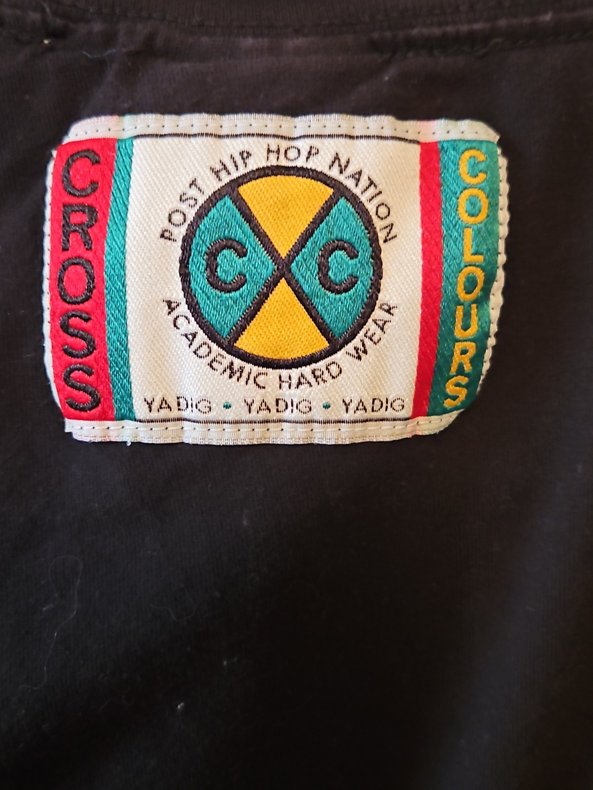 Cross Colours Stop The Violence Men L Black T Shirt Back Neck Patch Missing Tag gallery