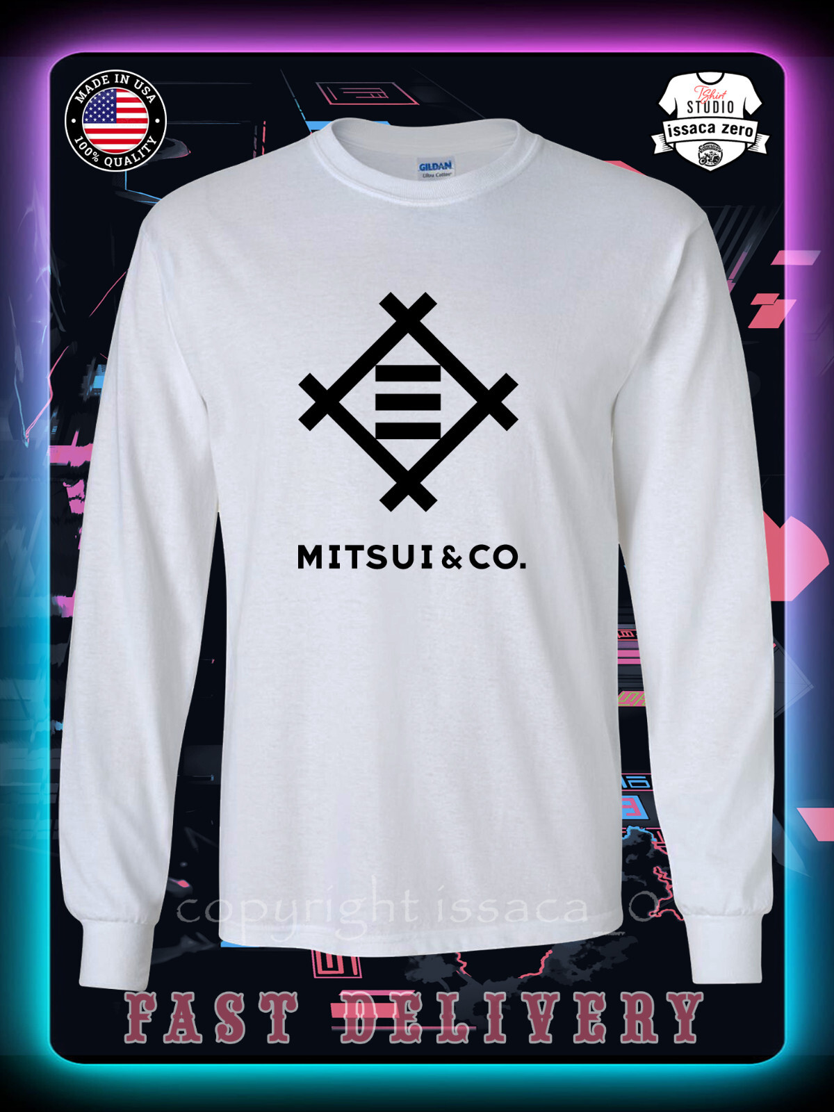 Mitsui & Co. Global Investment Logo Men's Long Sleeve American issaca T-Shirt gallery