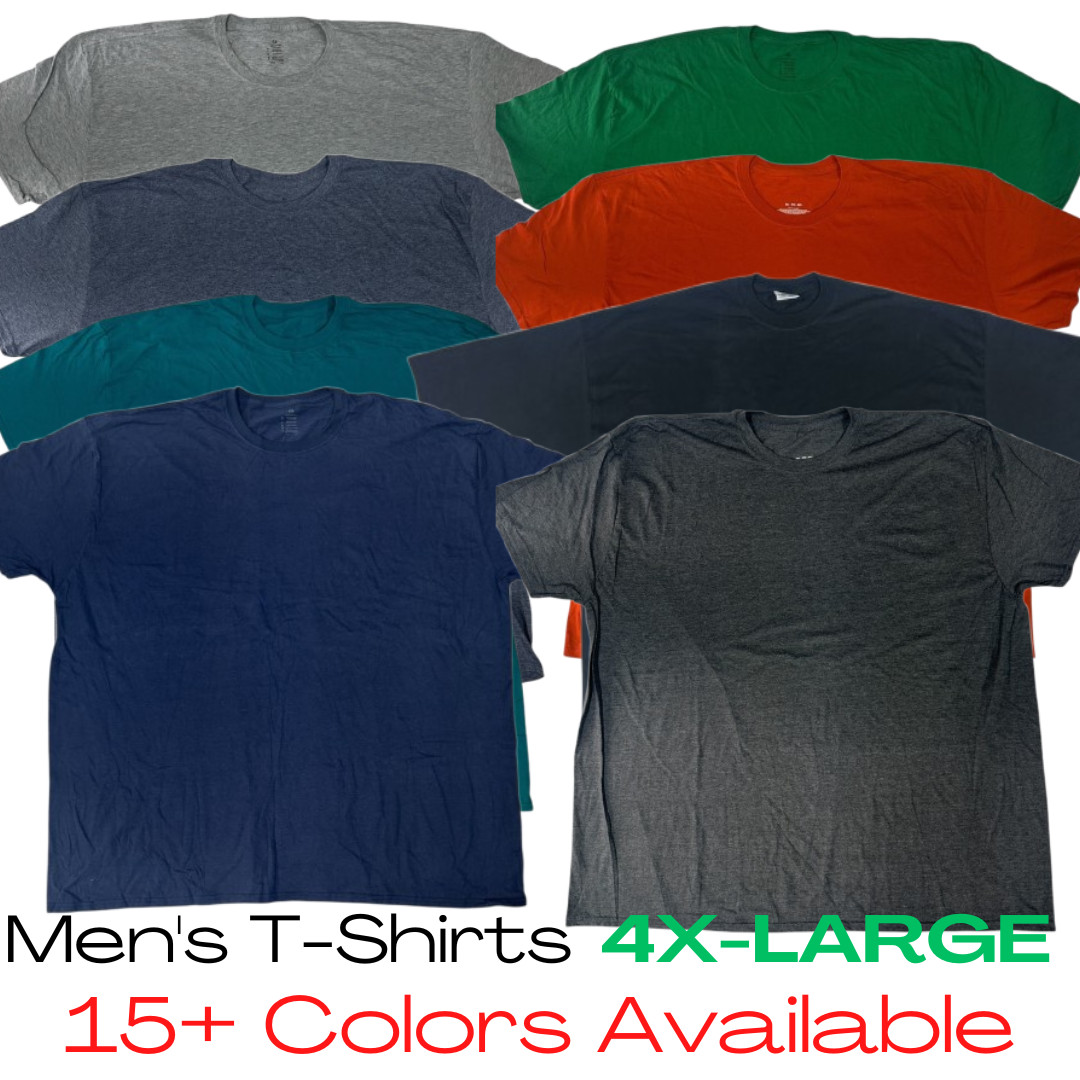 BIG AND TALL MEN’S 4XL SHORT SLEEVE TEE BLANK COTTON T SHIRTS HIGH QUALITY ✔️✔️