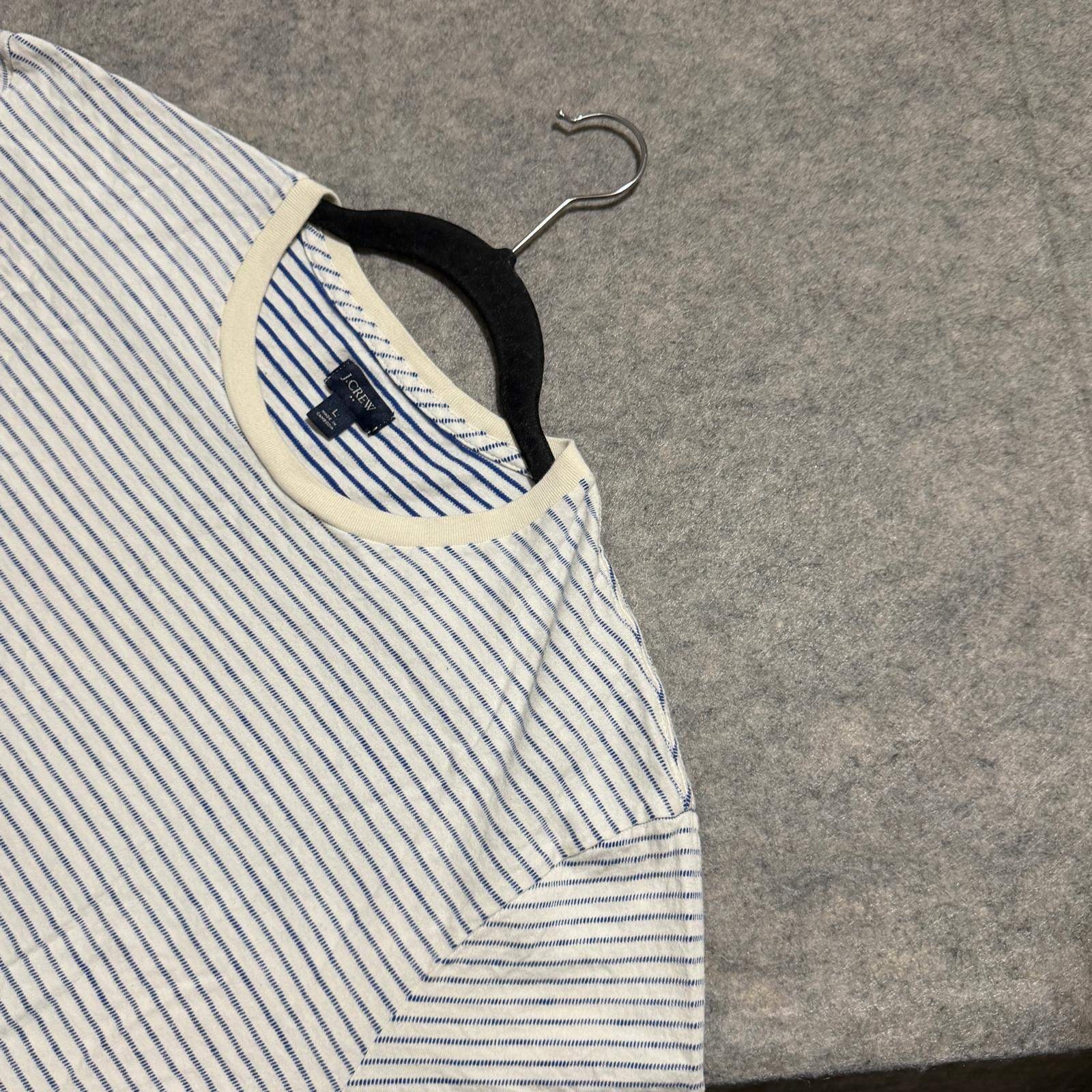 J.Crew Re-Imagined Mens Large Blue White Striped Cotton T-Shirt BG833 FA22 gallery