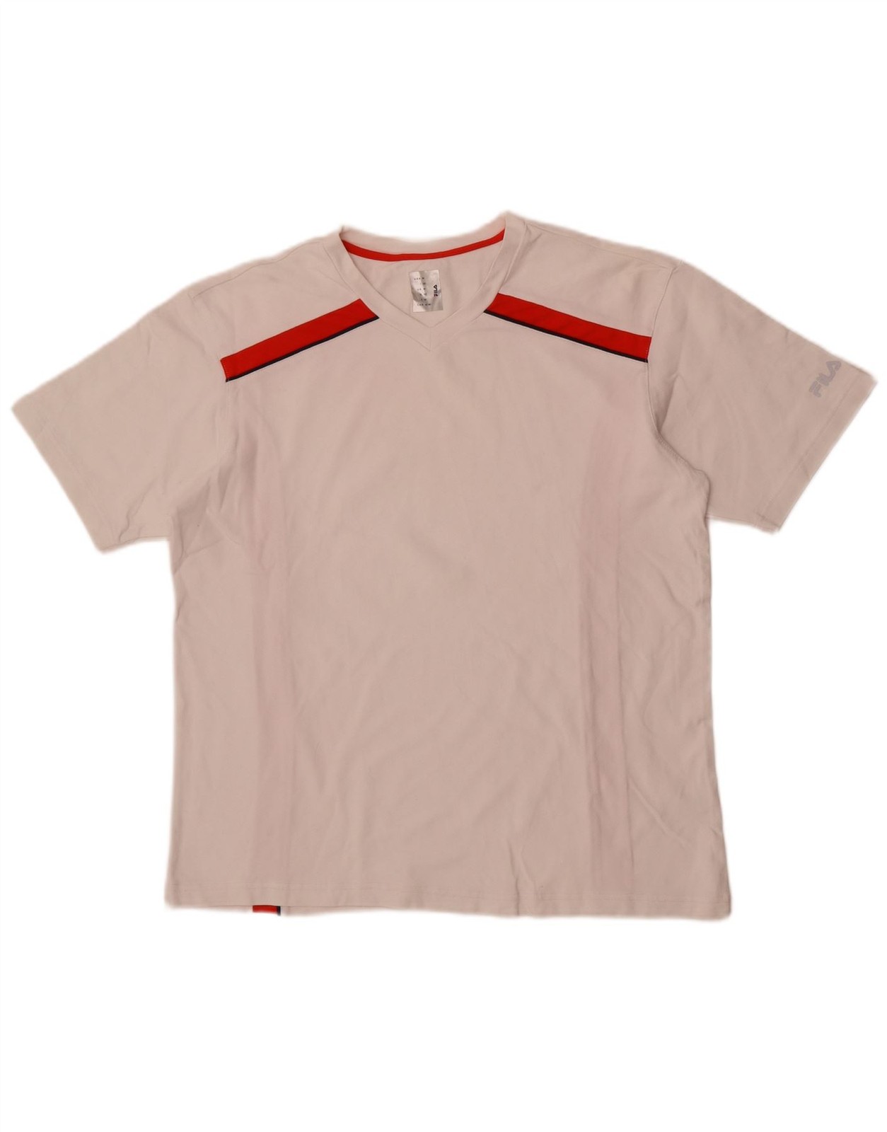 Fila Mens T-Shirt Top Medium White Colourblock Polyamide AP16 gallery