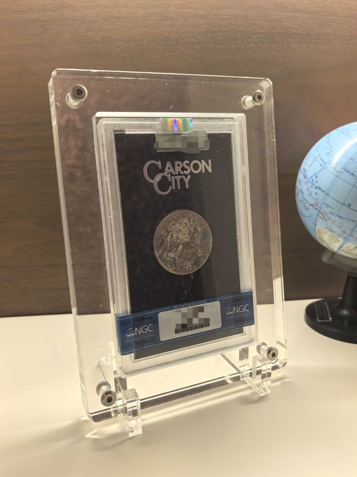 Desktop Acrylic Display Frame Protective Case of CC Morgan Dollar GSA Hoard Slab