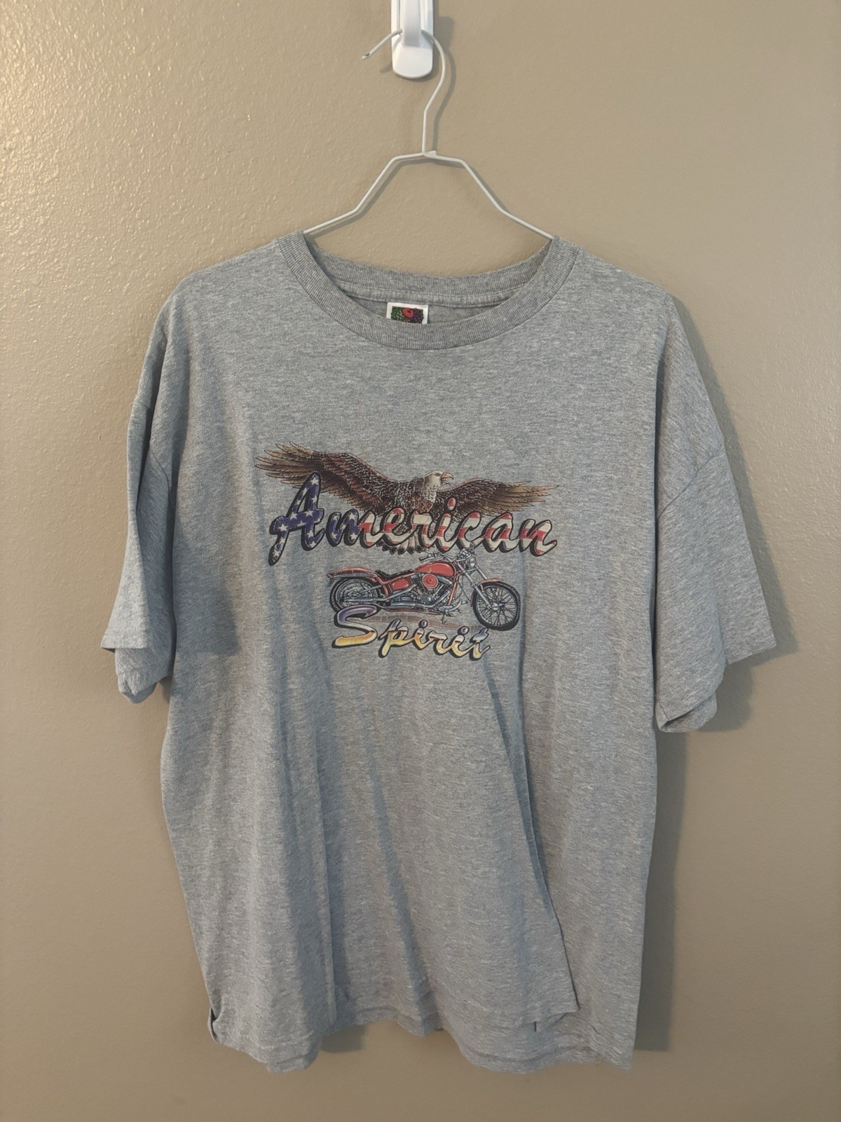 American Spirit Fruit Of The Loom Mens XL Gray Graphic Tshirt gallery