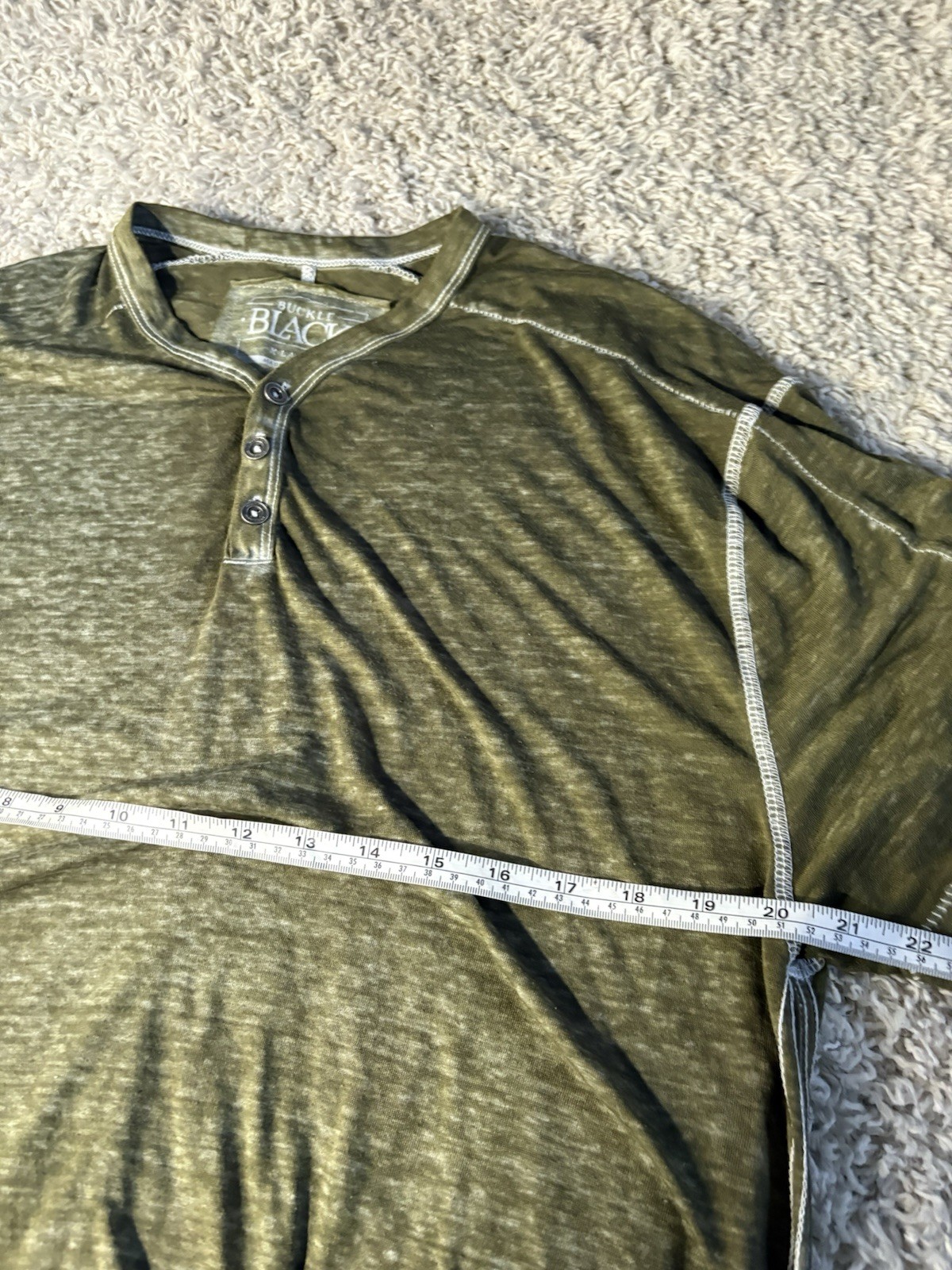 Buckle Black Shirt Adult Extra Large 1XL Green Short Sleeve Casual Mens A234**** gallery