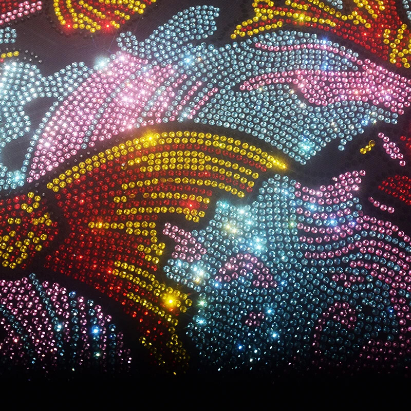 New Fashion Diamond Fish Rhinestones Short Sleeve Luxury Men Black T-Shirt gallery