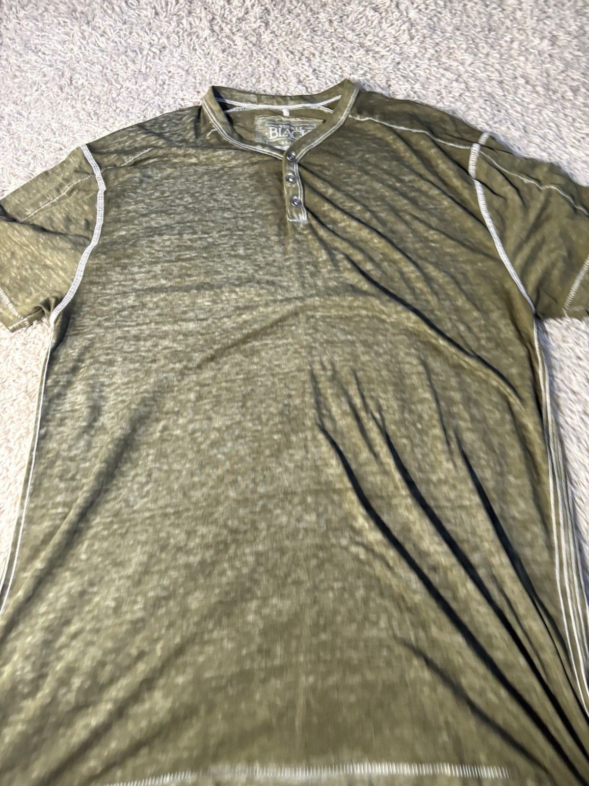 Buckle Black Shirt Adult Extra Large 1XL Green Short Sleeve Casual Mens A234**** gallery