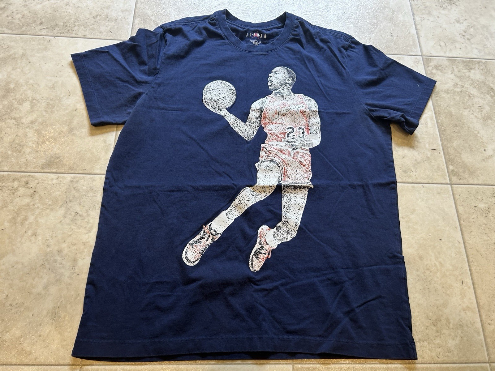 Air Jordan Men’s Blue Graphic Tshirt Sleeve Crewneck Basketball XL