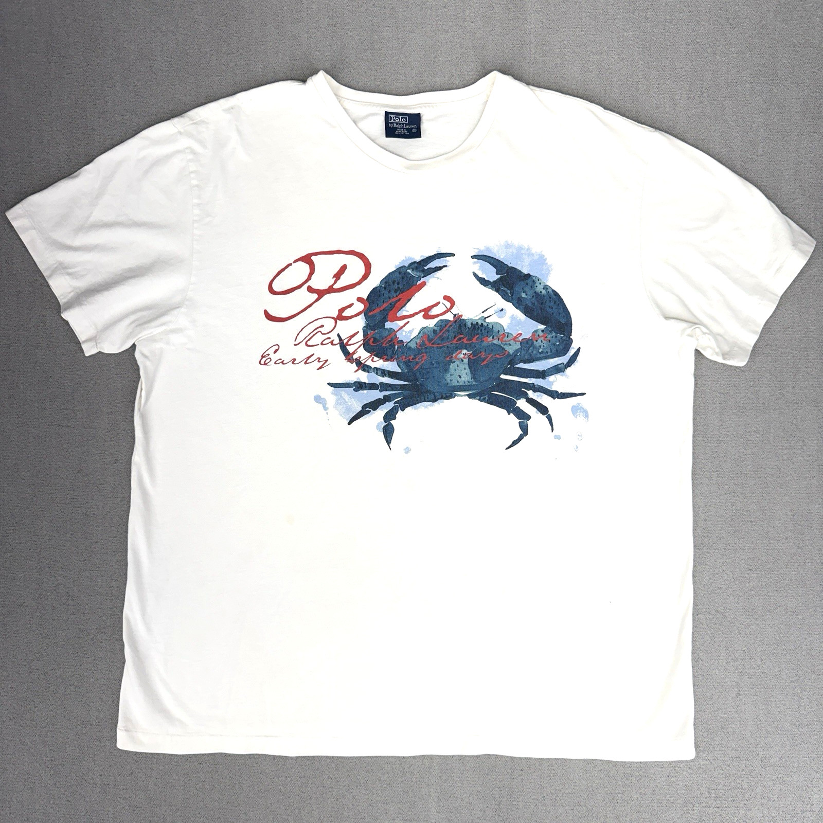 Vintage Polo Ralph Lauren Men’s XL Shirt Crab Print Sport RL 90’s Hong Kong Tee