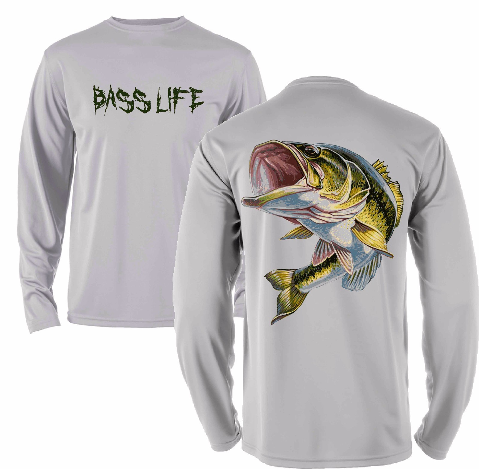 Microfiber Moisture Wicking Long Sleeve Fishing Shirt Bass gallery