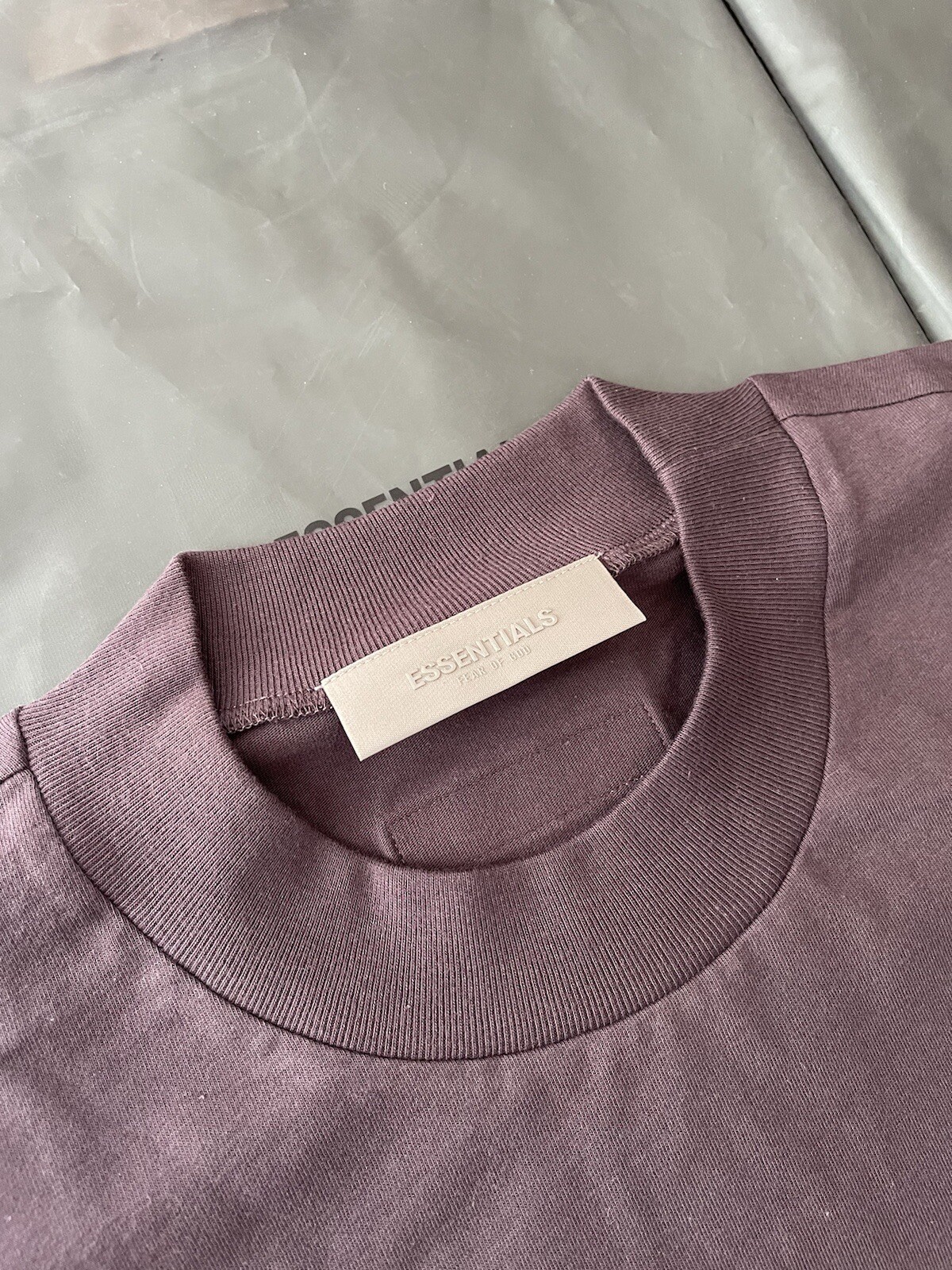 NEW Fear of God Essentials Plum SS23 T-Shirt Size Large (L), 100% Authentic gallery