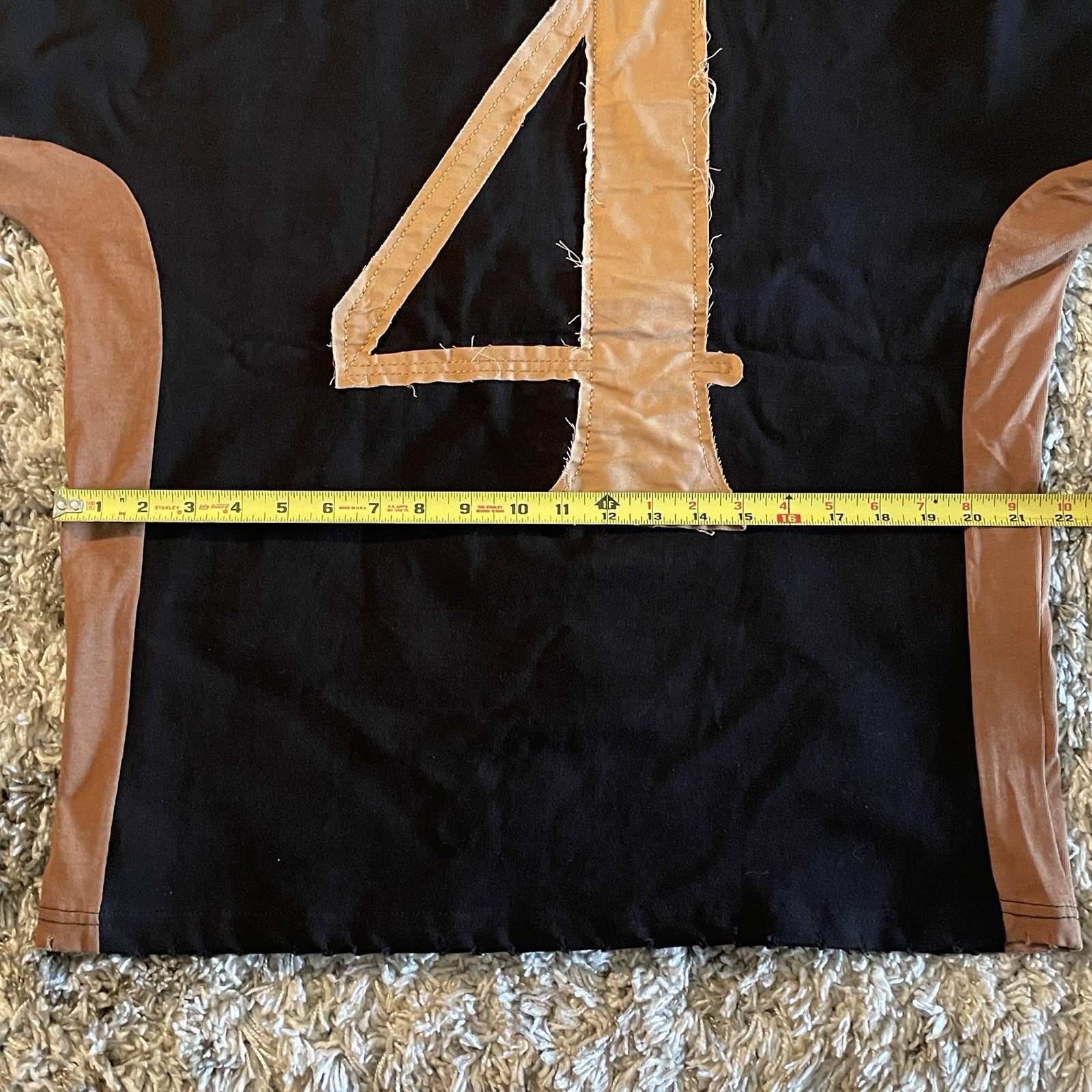 4ngels Four Angels Denim V Neck T-Shirt Streetwear Handmade Large Brown & Black gallery