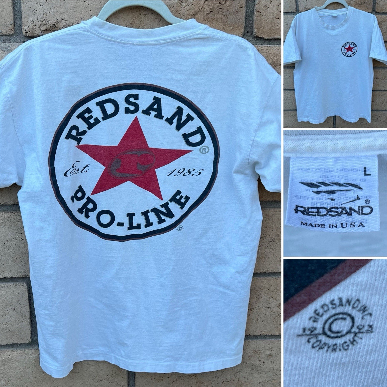Vintage 1990s Redsand Pro-Line T Shirt L Surf Skate Double Sided Graphic Tee gallery