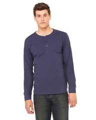 Bella + Canvas Men’s Jersey Long Sleeve Henley 3150 Retail Fit T Shirt S-2XL