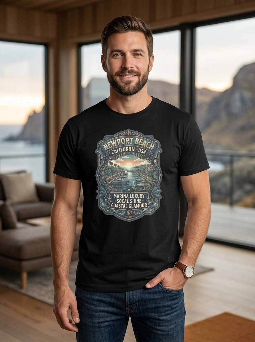 Newport Beach California Coastal Graphic T-Shirt Unisex Travel Tee gallery