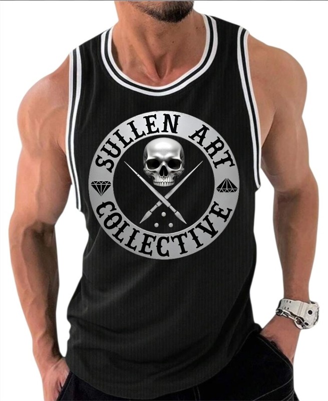 Men’s Fitted Ribbed Tank Top Sullen Art Collective Med- 2XL Polyester Material