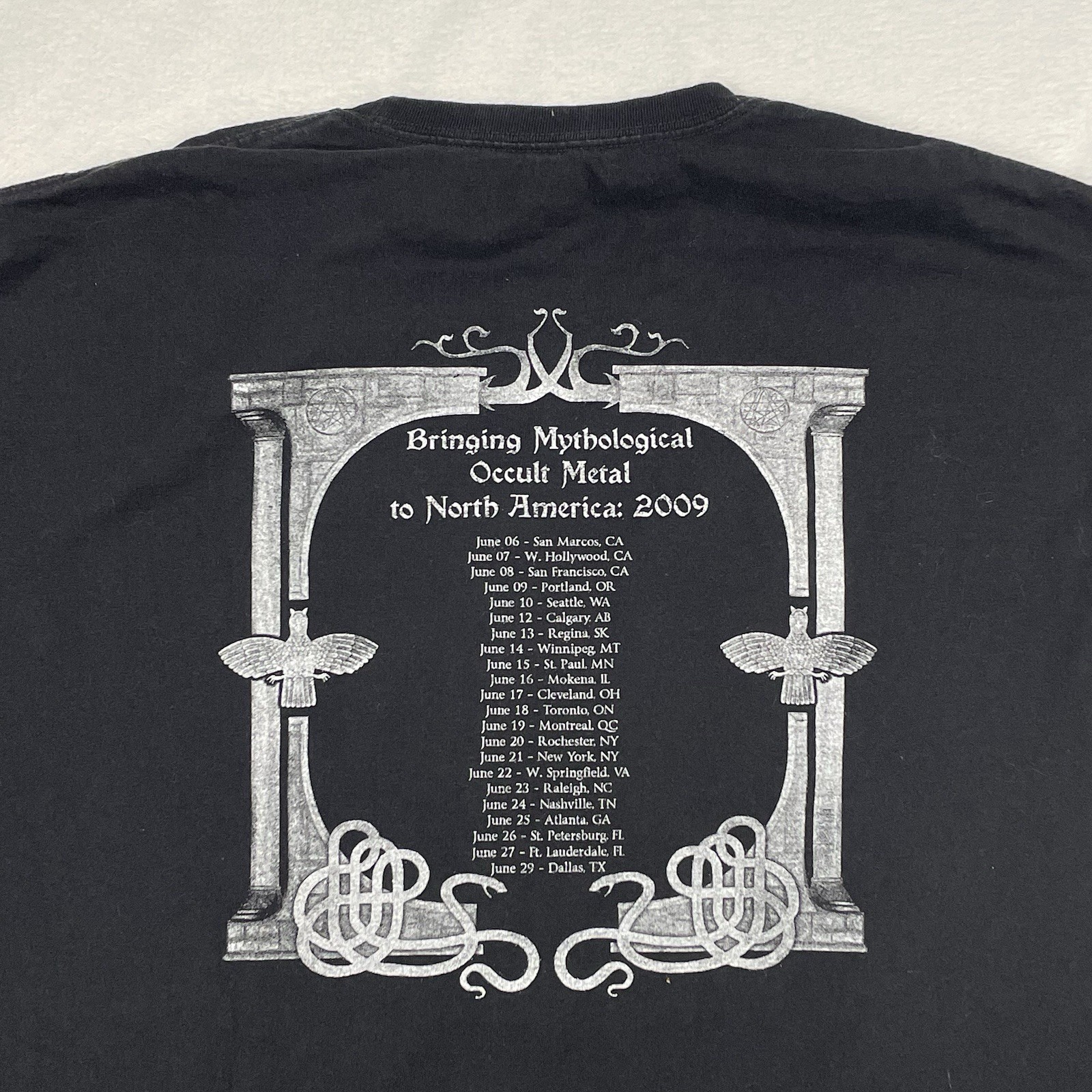 Absu Tour Shirt Mens XL Vintage Y2K Long sleeve Black Metal band Tee 2009 2000s gallery