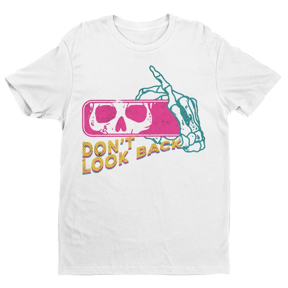 Retro Don_t Look Back Skull Unisex T-shirt | Gothic Skull Lover Gifts for Men gallery