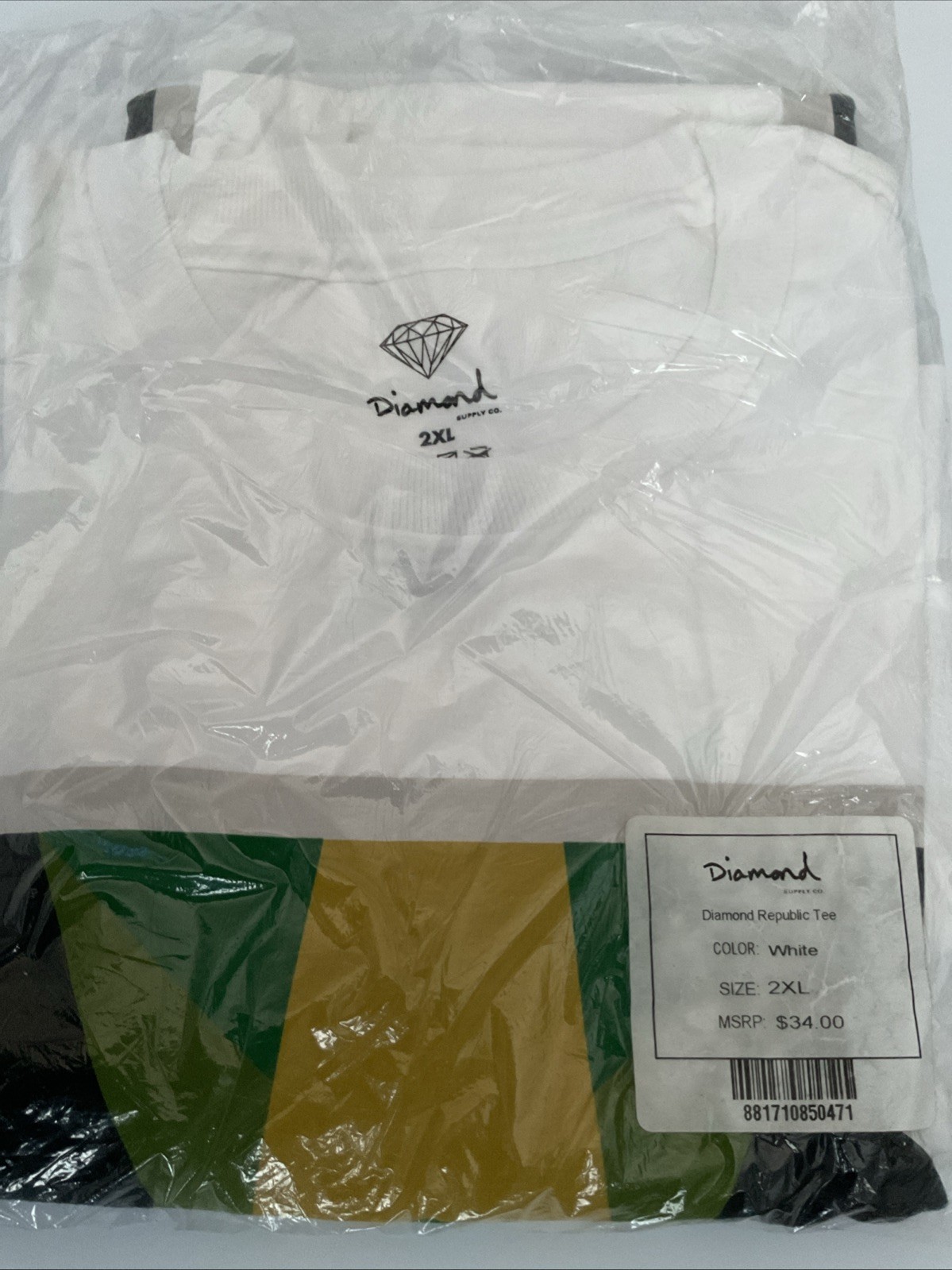 Diamond Supply Co Diamond Republic Tee 2XL White Deadstock New In Bag