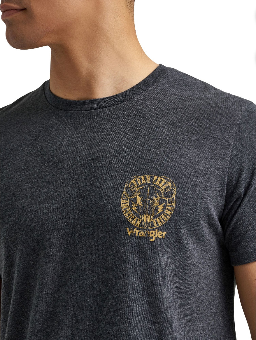 Mens Wrangler Born Free Graphic T-Shirt Short Sleeve M L XL 2XL 3XL Cotton Blend gallery