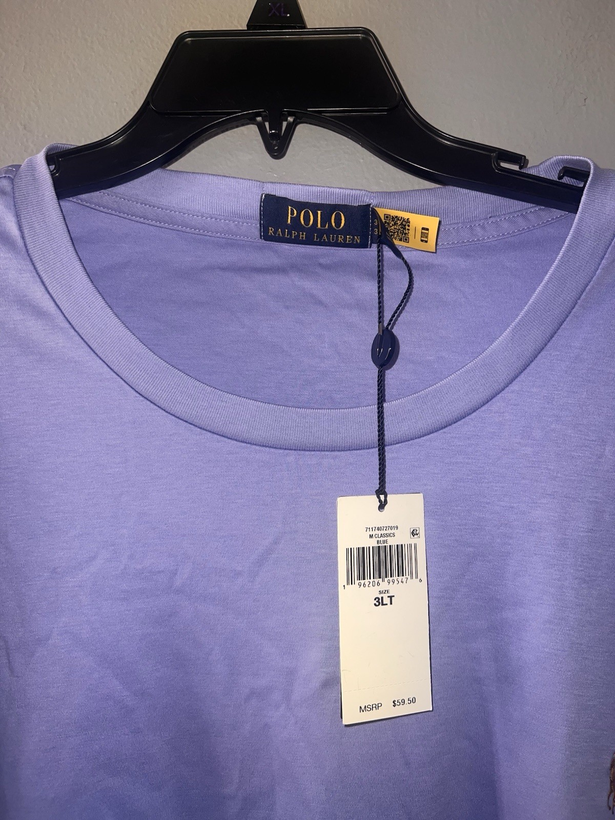 Polo Ralph Lauren Shirt Mens 3LT Blue Classic Pony Tee Crew Neck Golf 639 gallery
