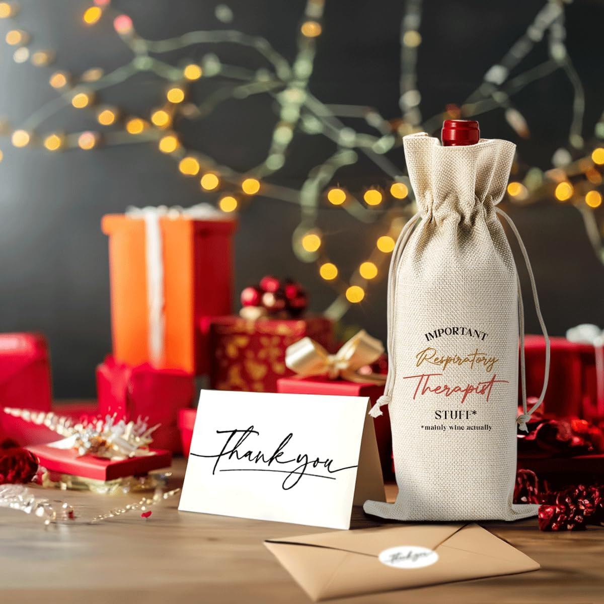 Respiratory Therapist Gifts Wine Bag with Thank You Card Appreciation Gifts Chri gallery
