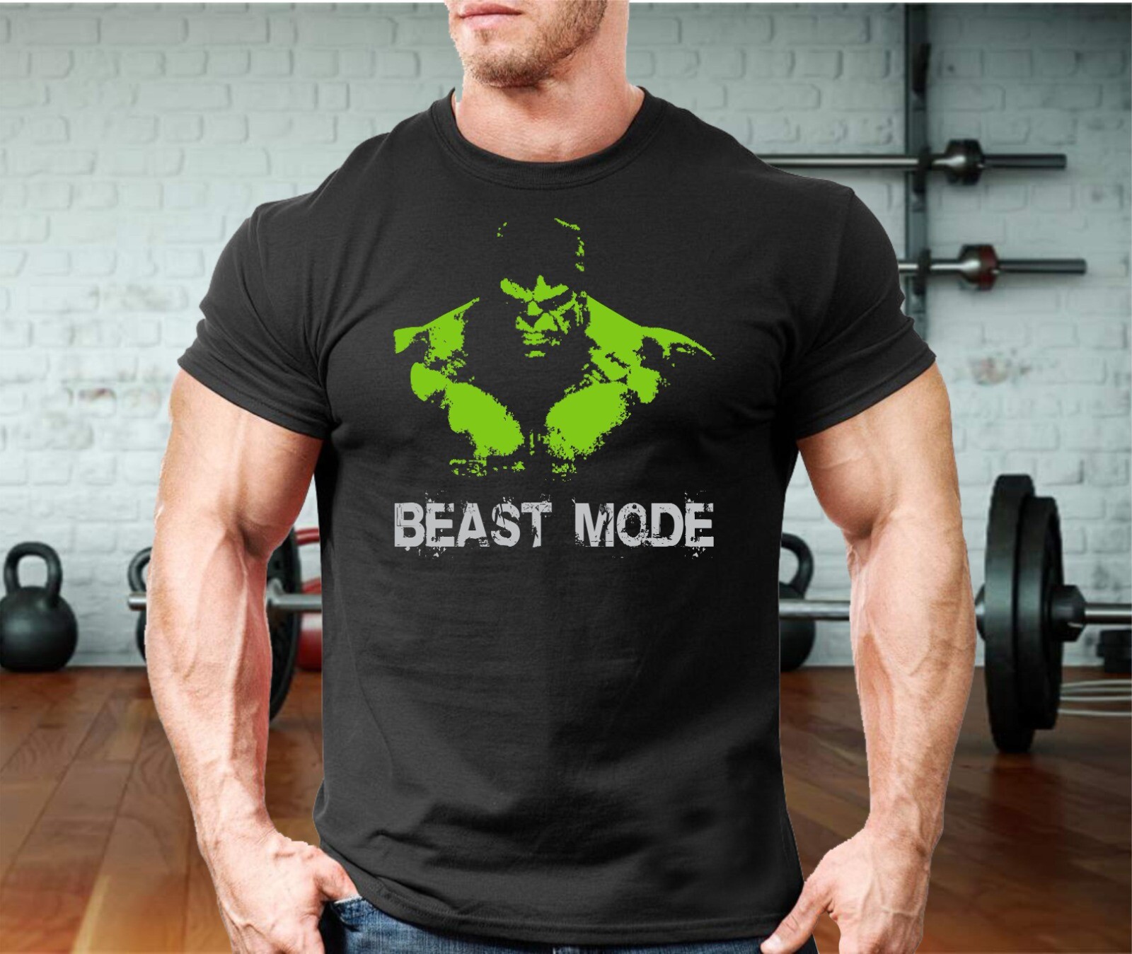 Hulk Beast Mode T Shirt Gym Clothing Workout Training Bodybuilding Top Men gallery