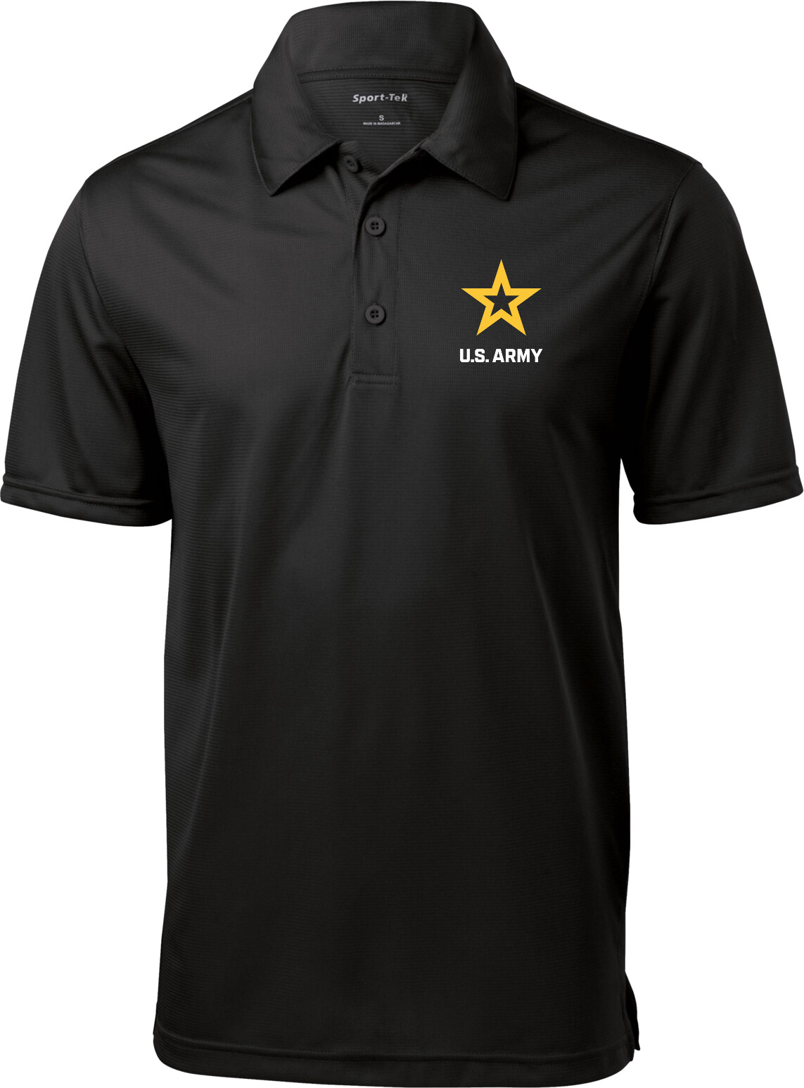 US Army Star Logo White Chest Print Textured Polo Shirt gallery