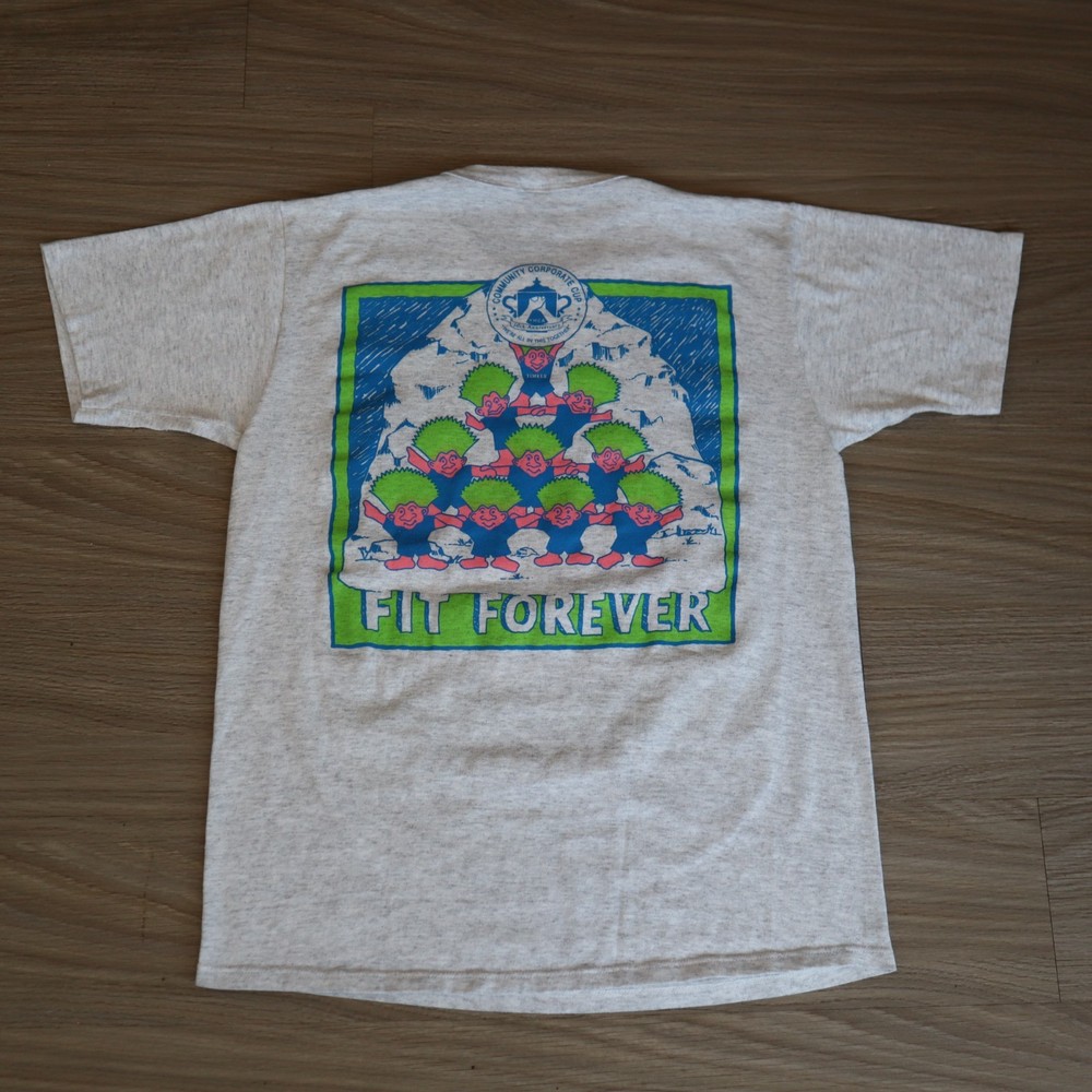 Vintage 90s Exercise T-Shirt Single Stitch Trolls 10 Commandments Large Fit