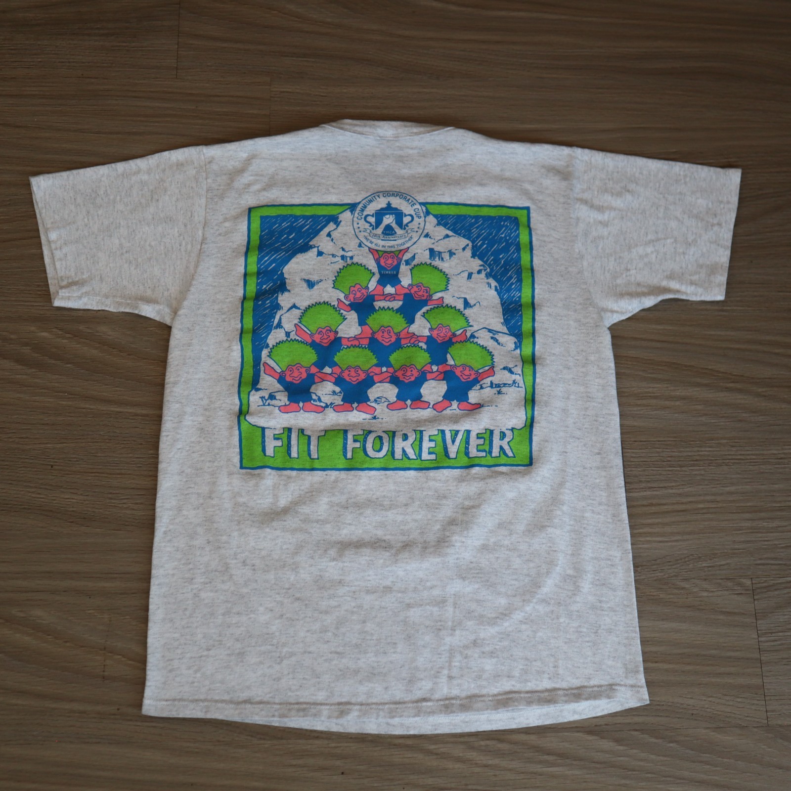 Vintage 90s Exercise T-Shirt Single Stitch Trolls 10 Commandments Large Fit