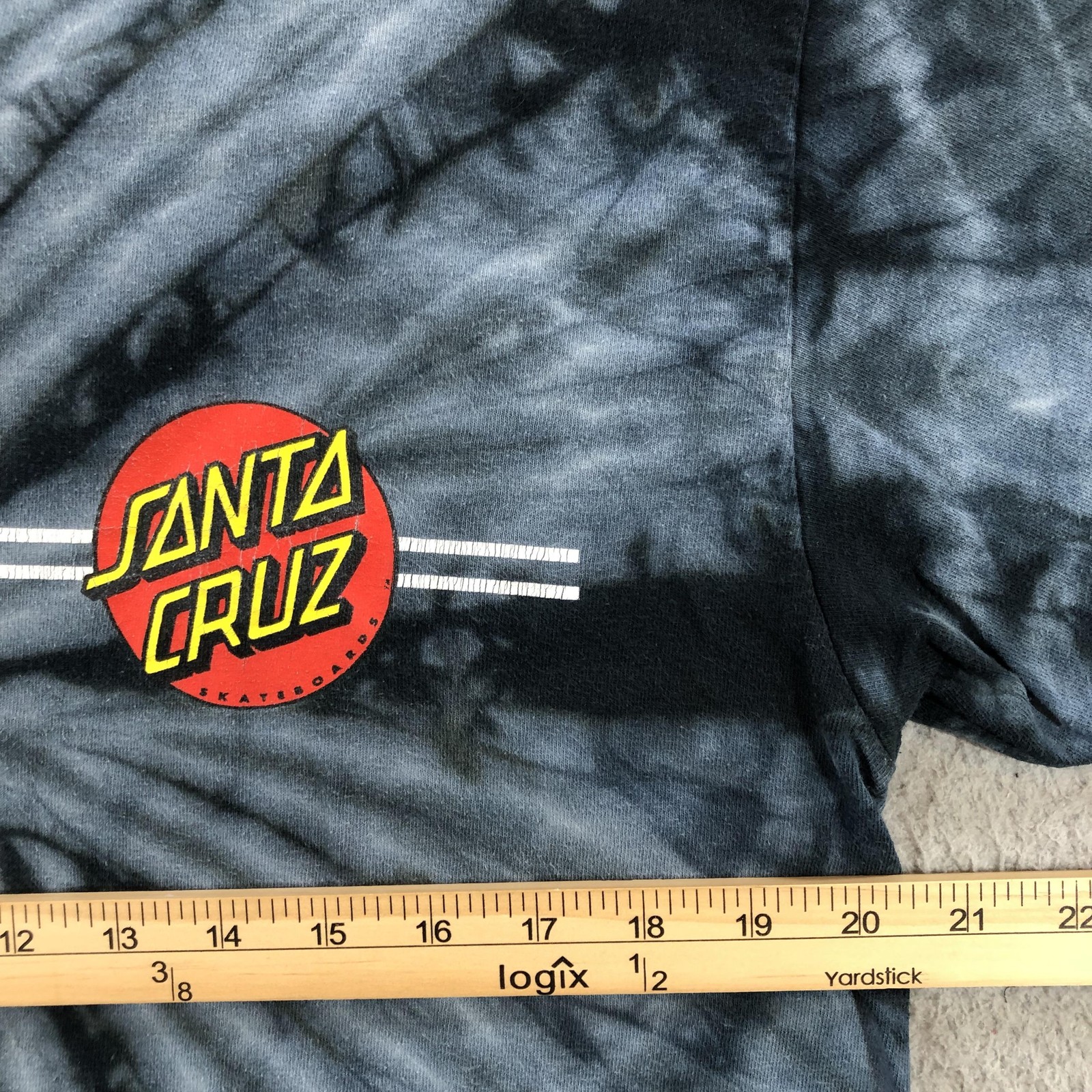Santa Cruz Shirt Mens Large Black Grey Tie Dye Skateboards Logo Tee Cotton gallery