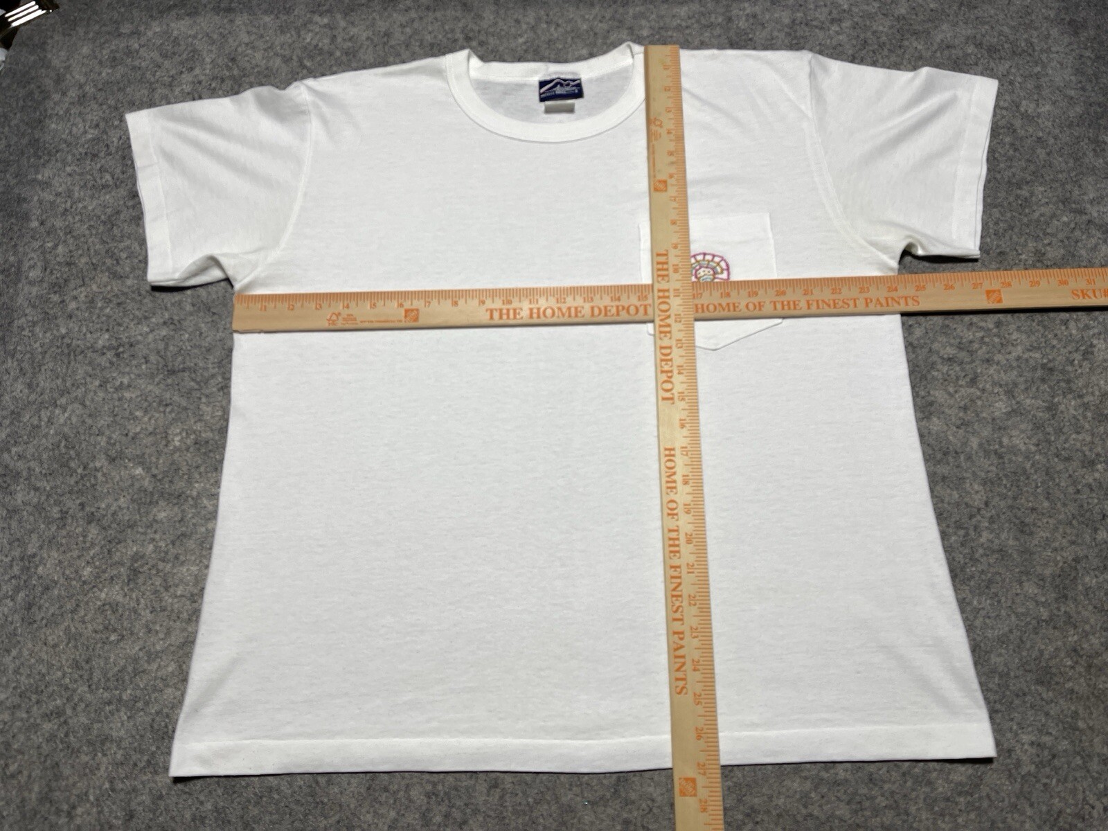 American Gear VINTAGE Single Stitch White embroidered Carnation Pocket Shirt XL gallery