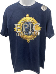 Universal Epic Universe Navy Blue Logo T-Shirt 2024 S NWT Limited 1st Edition