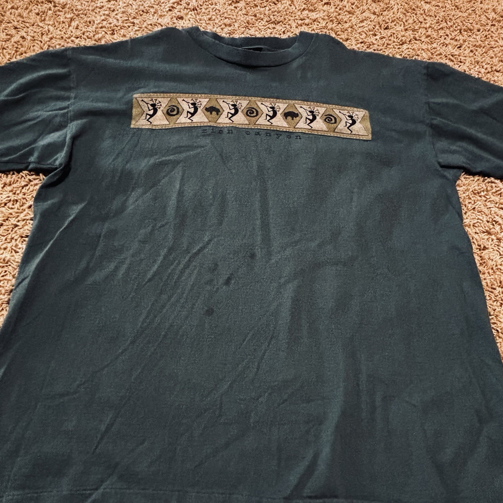 Eco Mountain Shirt Mens XL Zion Canyon Green Graphic Casual Kokopelli Vintage gallery