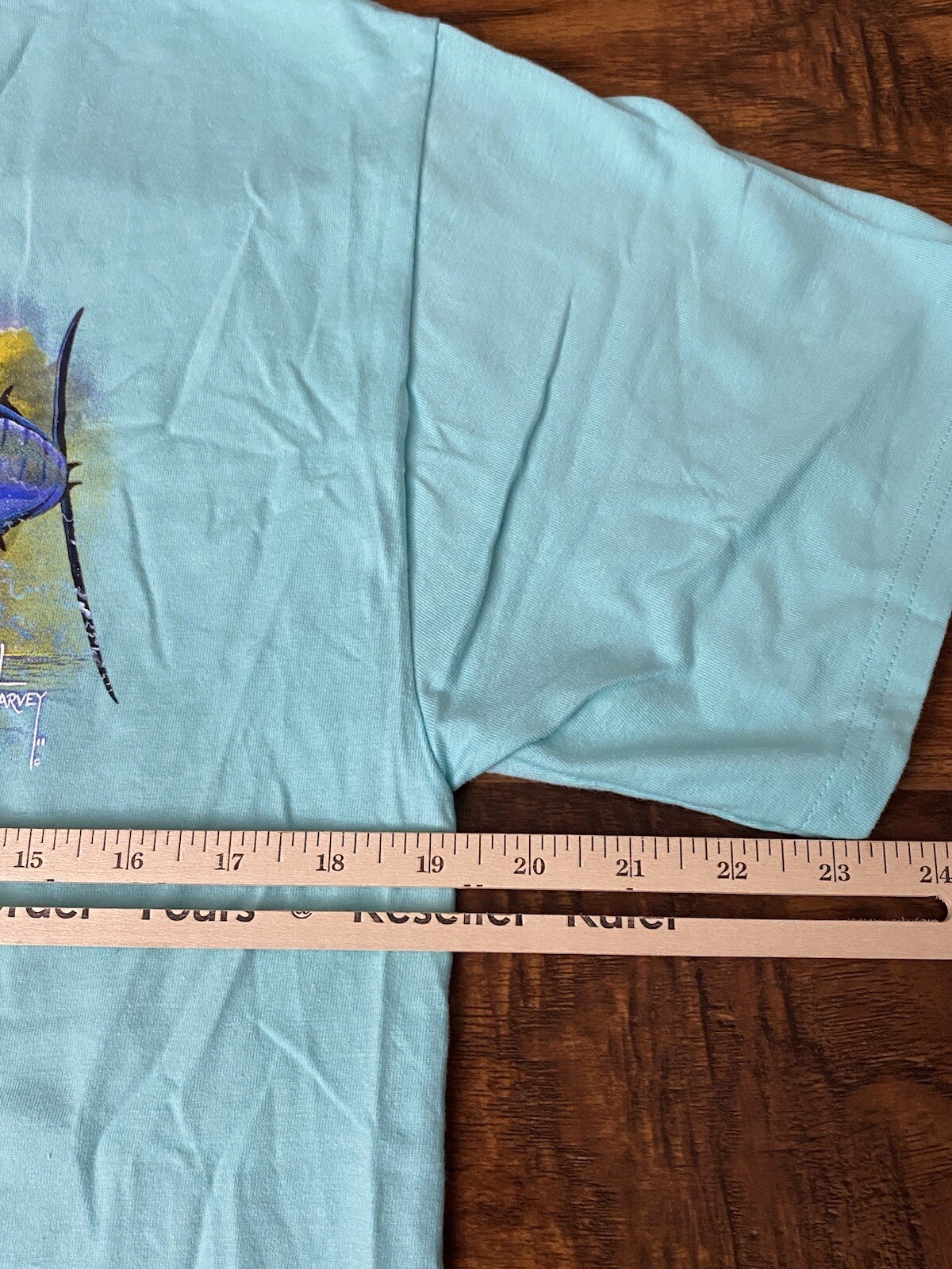 Guy Harvey Aftco Mens Marlin Fish Pocket Turquoise Pocket T-Shirt NWT Size M gallery
