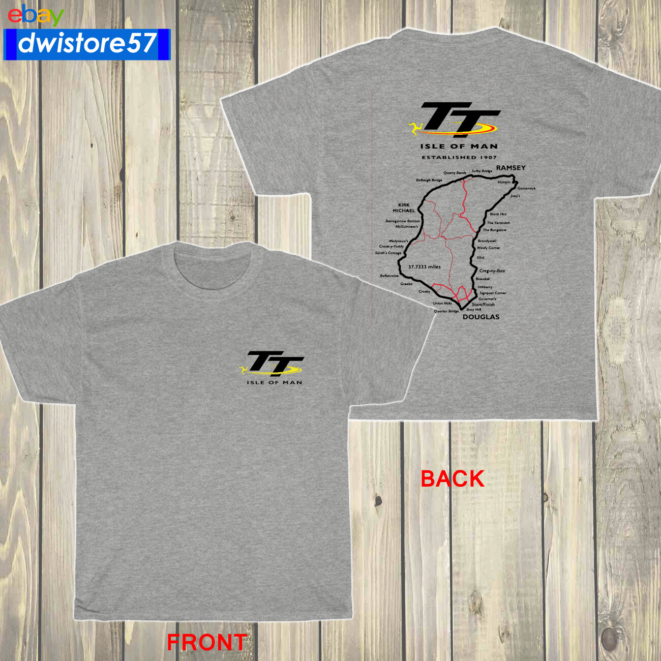 New Isle of Man TT Racing Track Map Island Logo Many Color Unisex T-Shirt S-5XL gallery