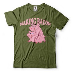 Making Bacon Pig Funny T-shirts Cool Bacon T-shirts Funny Tees