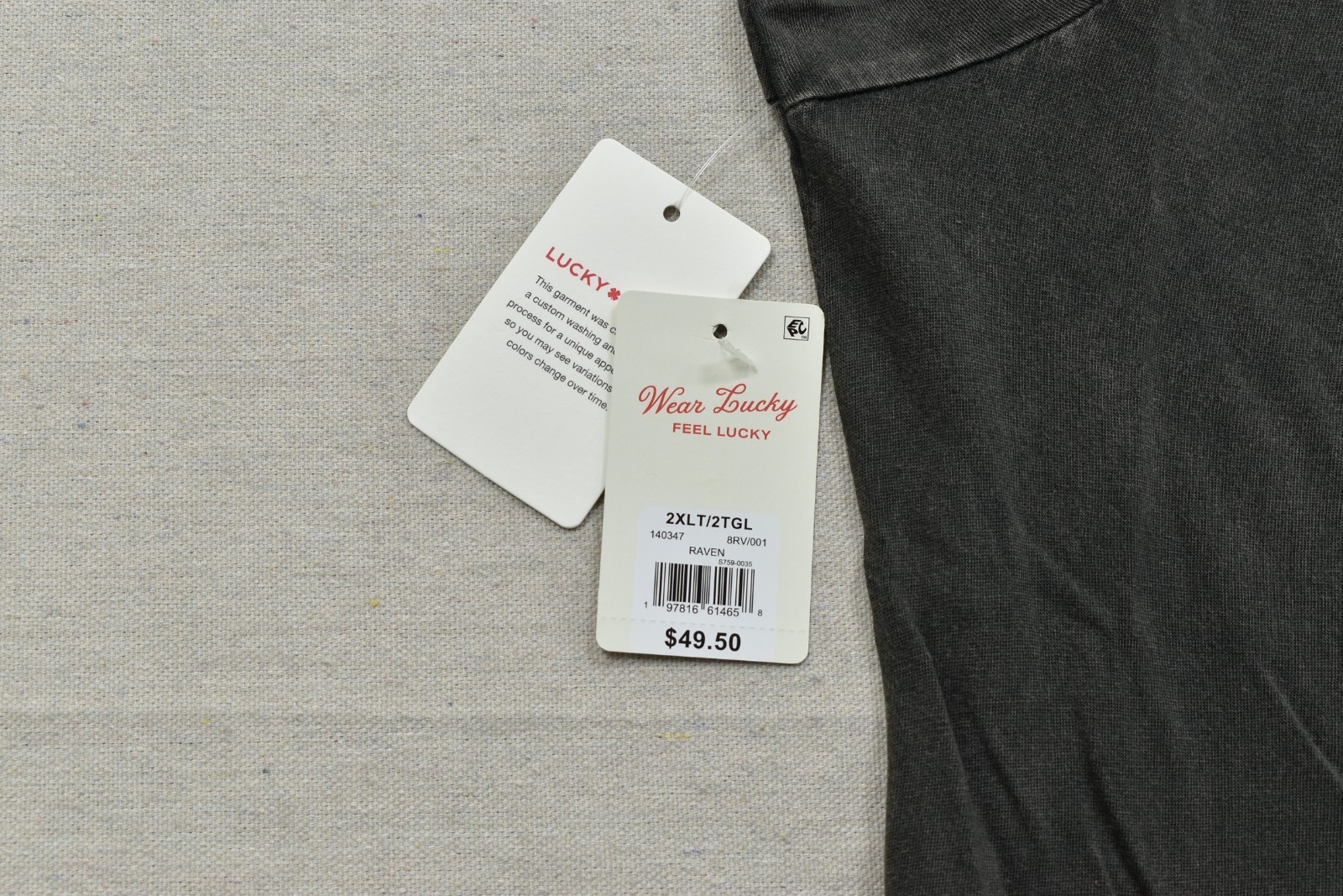 Lucky Brand Men's Lucky Customs Tee Short Sleeve Raven Crew Neck Size 2XLT NEW gallery