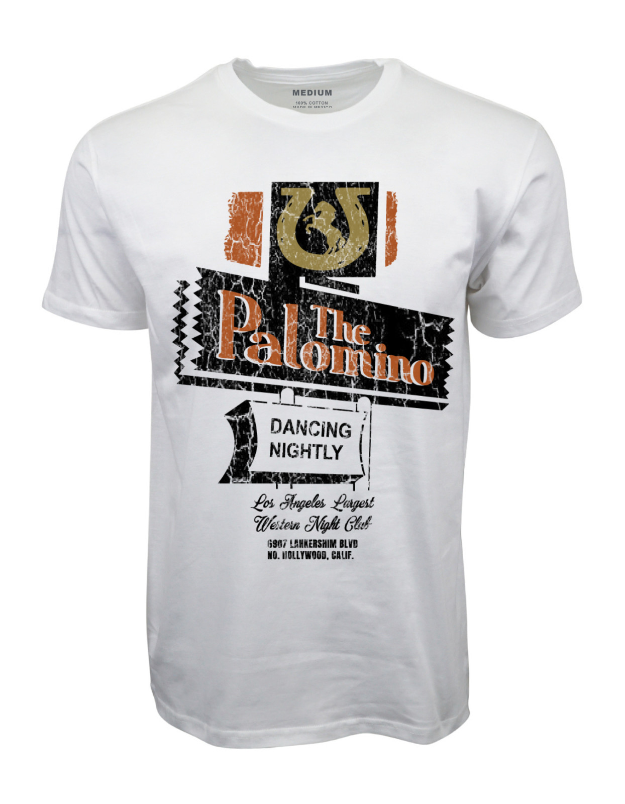 90s THE PALOMINO HOLLYWOOD VINTAGE WASH LOOK GRAPHIC WHITE T-SHIRT gallery