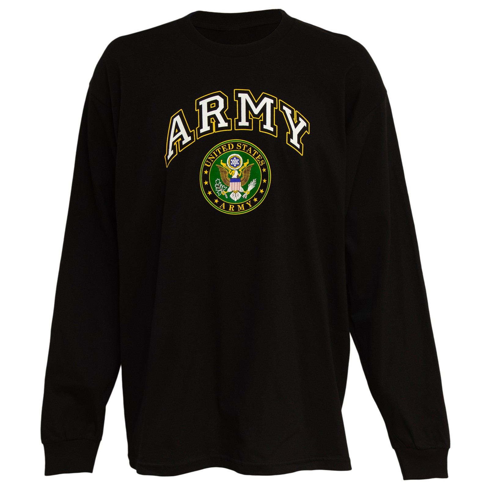 Officially Licensed U.S. “Army” Men’s Graphic Long Sleeve T-Shirt in Black, XL