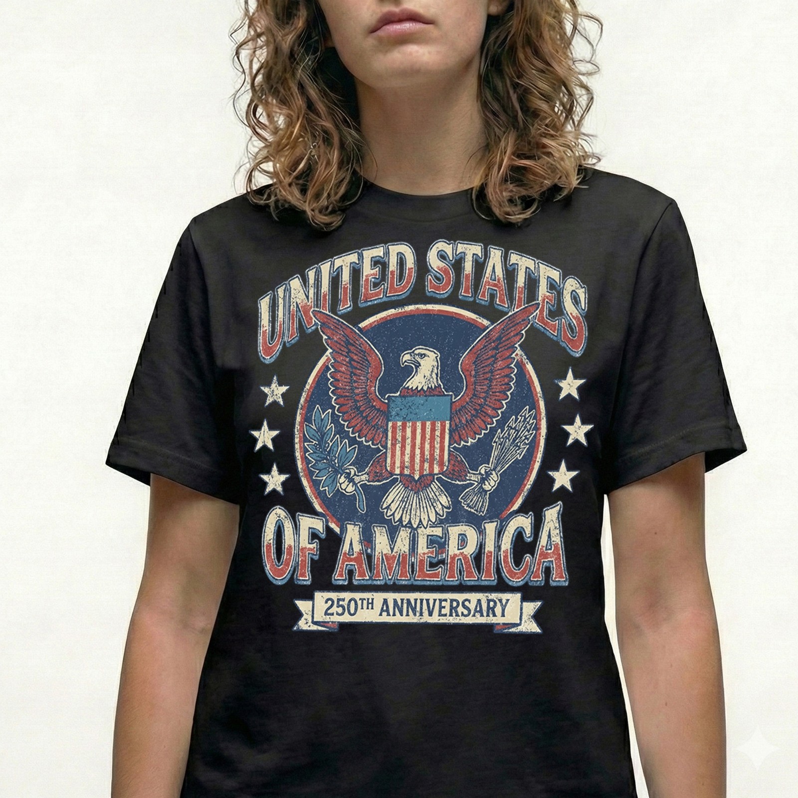 United States Of America 250th Anniversary Eagle Crest Vintage T-Shirt gallery