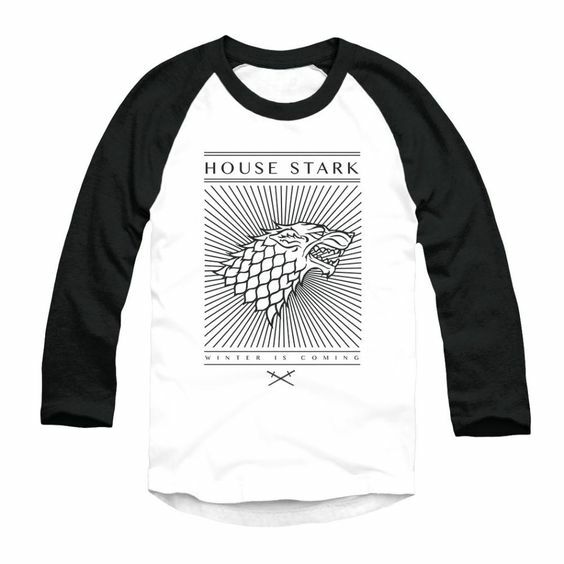 House Stark Black and White Raglan from Game of Thrones gallery