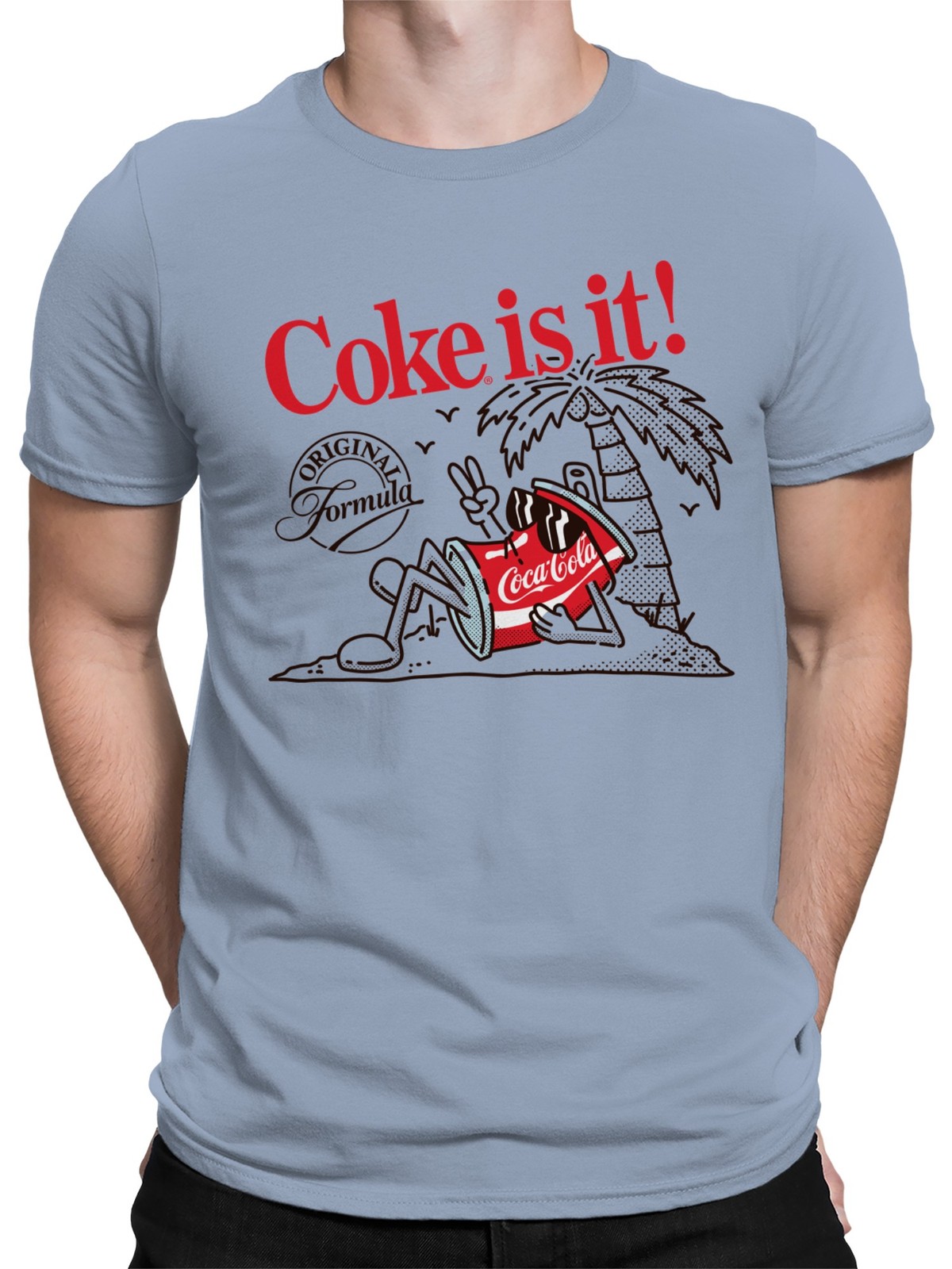 Officially Licensed Coca Cola Coke is It! Vintage Beach Vibes Men's T-shirt gallery