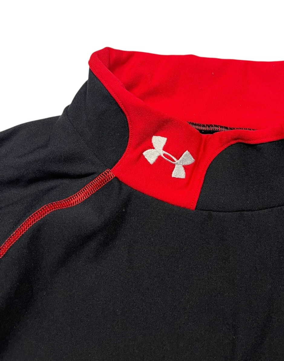 UNDER ARMOUR Black/Red Nylon/Spandex COLDGEAR MOCK-TURTLENECK Gym Shirt Men XXL gallery