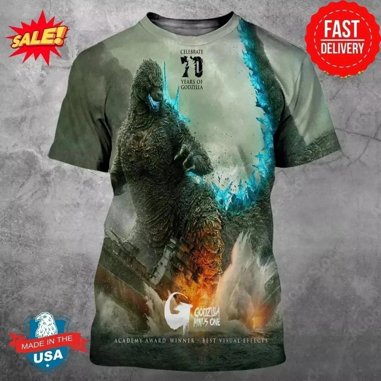 Godzilla Minus One Re-Release 3D T Shirt Unisex All Size Tee gallery