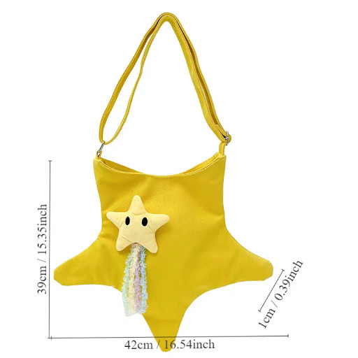 1pc Star Shaped Cross Body Bag Multi Functional Canvas Shoulder Bag Comfortable gallery